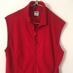Old Navy red fleece vest